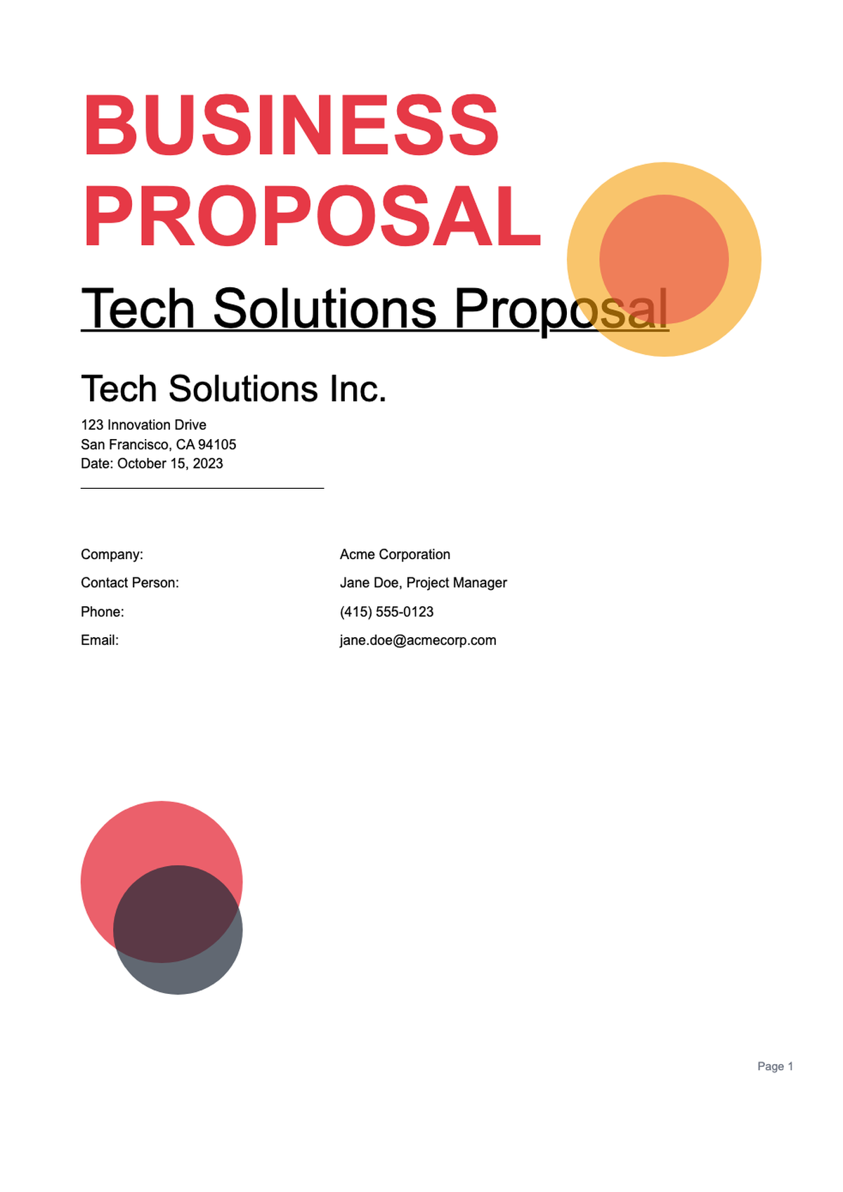 Modern business proposal cover with colorful geometric shapes_variant_3